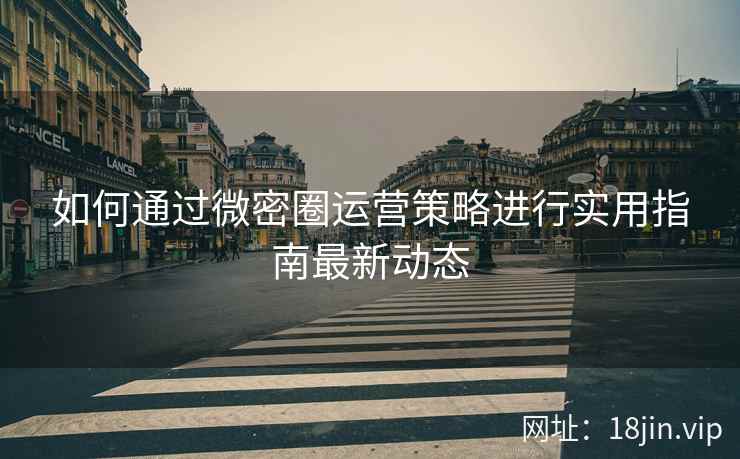 如何通过微密圈运营策略进行实用指南最新动态